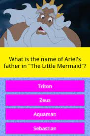 Apr 16, 2020 · if you get anything less than 6/8 on this trivia quiz, you need to rewatch the little mermaid. What Is The Name Of Ariel S Father Trivia Questions Quizzclub