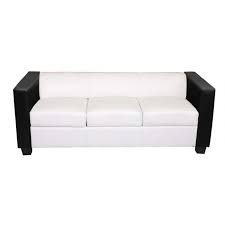 Es handelt sich um ein sofabezug, kein 3er set. 3er Sofa Couch Loungesofa Lille Kunstleder Leder Weiss Schwarz