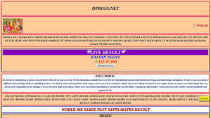 Dpboss Satta Matka Kalyan Matka Matka Result Sattamatka Since 20 years dpboss.net has been an idle for every matka guesser. dpboss satta matka kalyan matka