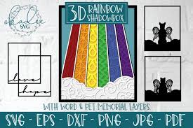 Download 3d Rainbow Shadowbox Svg Layered Memorial Svg Zentangle 937384 Paper Cutting Design Bundles