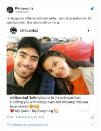 Actor and singer sam milby revealed on saturday he and miss universe 2018 catriona gray are dating. Clint Bondad Still Keeps Pictures Of Ex Girlfriend Catriona Gray On His Instagram Attracttour