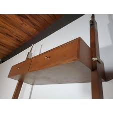 Mid Century Modern Tension Pole Wall Shelving Unit Chairish