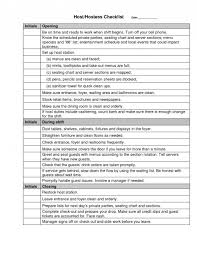 018 Restaurant Side Work Checklist Template Chart 119303