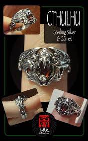 Cthulhu Ring And Garnet Cthulhu Ring Cthulhu Jewelry Cthulhu