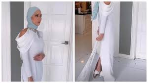 Long wedding dresses long sleeve wedding designer wedding dresses bridal dresses simple wedding dress with sleeves a line simple elegant wedding dress. Natasha Hudson Tells Sexy Muslimah Critics Her White Beige Dress Did Not Expose Shoulders Coconuts Kl