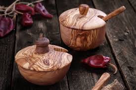 Salt Cellars Spice Jars Sugar Bowl With Spoon Made Of Tunisian Olive Wood Including Small Spice Spoon Housewares Wood Br In 2020 Olive Wood Spice Spoon Salt Cellar