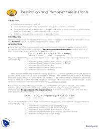 Photosynthesis and cellular res answer sheet worksheets. Photosynthesis And Respiration Biology Lab Handout Docsity