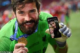 The father of liverpool goalkeeper alisson becker drowned in a lake near his holiday home in southern brazil on wednesday, local police said. Liverpool Goalkeeper Alisson Becker Video Calls His Pregnant Wife Daily Mail Online