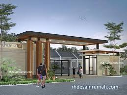 Seorang arsitek membuat desain sebuah gedung perkantoran setinggi 7 28 meter. Desain Gerbang Perumahan Minimalis Rhdesainrumah