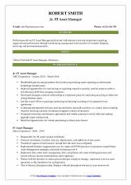 Systems analysts examine existing it systems and write requirements for new ones. It Asset Manager Resume Samples Qwikresume