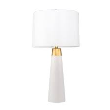 Tall And Tapered Our Golden Cap Table Lamp Has A Touch Of Metallic At The Tippy Top Of The Base The Bulk Of The Fixture Has A Pur Table Lamp Modern