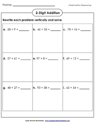 Click on the hyperlink to download the pdf and print out the pages for use in your classes. Addition Worksheets 2 Digit With Regrouping