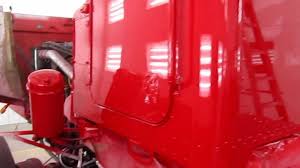 Paint Job On Peterbilt 357 Tandem Axle Chassis Vermillion Red Base Clear Coat With Ppg Del Fleet