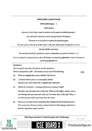 Icse 2020 English Language Question Paper For Class 10