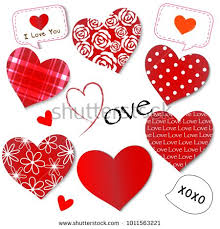 Valentine Or Wedding Elements Vector And Illustration Red Heart Shape Hand Drawing Art With Flower Rose Dots Strips And Love Patterns With Text Ball ภาพประกอบ