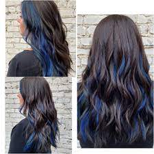 While it may seem there's just one colored strand in your hair, underneath more of them are carefully hidden to allow you to style your hair in different ways and for various occasions. Favorite Hair So Far Blue Hair Highlights Hair Streaks Hair Color Underneath