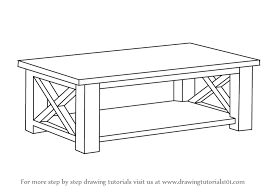A cute table and chair set sized for a child. Learn How To Draw A Coffee Table Furniture Step By Step Drawing Tutorials