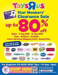 Toys r us malaysia price list 2021. 3 15 May 2016 Toys R Us Star Members Clearance Sale Everydayonsales Com Clearance Sale Clearance Toys R Us