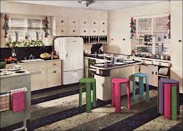 A concrete floor binds distressed black rafters, white pod chairs and two dramatic cylindrical chandeliers into a space perfect for entertaining. 30 Beautiful American Kitchens From The 1940s Vintage Everyday