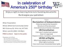 America's Founding Documents & Principles