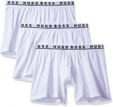 Hugo Boss Mens Cotton Stretch Boxer Brief Pack Of 3 Boxer Briefs White L