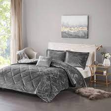Shop wayfair for all the best gray comforter sets. Intelligent Design Full Queen Velvet Comforter Set In Grey Olliix Id10 1792