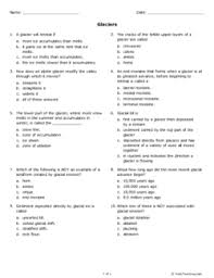 Click the button below to get instant access to these. Glaciers Grades 11 12 Free Printable Tests And Worksheets Helpteaching Com