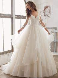 Tiered Ball Gown Long Sleeves Floor-length Gardenoutdoor Wedding Dress Ball Gowns Wedding Long Sleeve Ball Gown Wedding Dress Wedding Dresses Lace