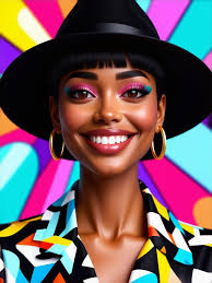 Create a stylish 3D cartoon image of an african american lady with black  layered bob, big beautiful brown eyes and long eyelashes, leaning against a  wall. she is wearing green hoodie and