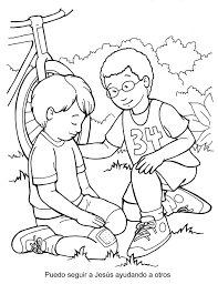 Free to download and print. Follow Jesus By Helping Others Esp Coloring Page Serm