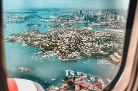 Landing Plane Sydney Plane Window View Sydney Opera House Australia Travel
