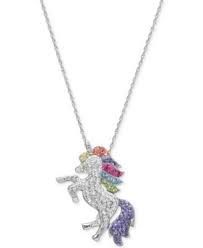 Kaleidoscope Swarovski Crystal Unicorn Pendant Necklace In Sterling Silver Macys Com Unicorn Jewelry Unicorn Pendant Unicorn Necklace
