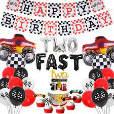 Transport birthday cake a transport themed birthday cake for my nephew who couldn't decide if he wanted this. Amazon Com Cars 2nd Birthday Party Decorations Two Fast Racing Car Birthday Party Supplies Monster Truck Balloons Happy Birthday Banner Cake Topper Toys Games
