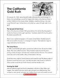 gold rush articles for 4th grade