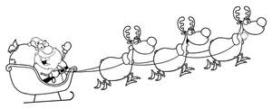 Get out the markers and get kids in the holiday spirit with these free santa claus coloring pages. Christmas Coloring Page Of Santa S Sleigh Pulled By Reindeers Acclaim Clipart