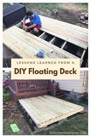 3 Lessons Learned By Building The Spruce S Floating Deck For Under 300 Building A Floating Deck Building A Deck Floating Deck