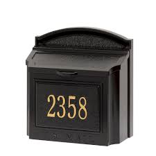 Victorian barcelona decorative cast aluminum better box mailbox black. Whitehall Wall Mailbox Custom Cast Address Plaque