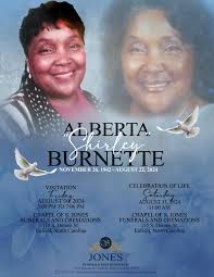 Alberta "Shirley" Burnette November 26, 1942 ~ August 22, 2024 81 Years Old  Obituary The book of Job declared "The Lord giveth and the Lord taketh  away, blessed be the name of