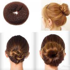 A bun is a type of hairstyle in which the hair is pulled back from the face, twisted or plaited, and wrapped in a circular coil around itself, typically on top or back of the head or just above the neck. Styling Brown Sponge Doughnut Updo Hair Bun Shaper Shopee Philippines
