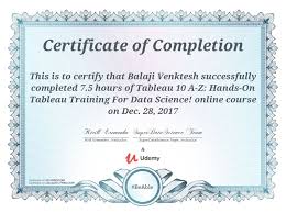 Great Learning Sessions On Tableau Completion Certificate For Tableau 10 A Z Hands On Tableau Training F Course Completion Certificate Udemy Online Courses