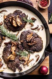 Begin by seasoning the beef with kosher salt and pepper. Rosemary Beef Tenderloin With Wild Mushroom Cream Sauce Half Baked Harvest