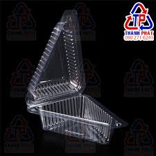 Hộp Nhựa Tam Giác Nhọn Nắp Gập - Hộp tam giác đựng bánh kem - Bao bì ngành  bánh
