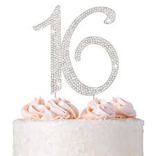 The cake can serve as the centerpiece for the dessert table. 16 Cake Topper Premium Silver Metal Sweet 16 Birthday Party Sparkly Rhinestone Decoration Makes A Great Centerpiece Now Protected In A Box Amazon Com Grocery Gourmet Food