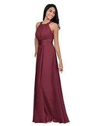 Alicepub Chiffon Petite Bridesmaid Dresses Long For Women Formal Evening Party Prom Gown Halter Petite Burgundy Us6 In 2020 Evening Dresses For Weddings Petite Bridesmaids Dresses Maxi Bridesmaid Dresses
