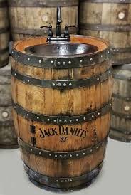 Whiskey Barrel Sink Hammered Copper Rustic Antique Bathroom Bar Man Cave Vanity Wine Oak Barrel Vanity Bourbon Custom Personalized Barrel Sink Whiskey Barrel Sink Whiskey Barrel