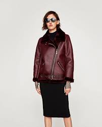 Zara Long Biker Jacket Maroon 100 Genuine Authentic Zara Item Sizes Xs S M L Xl New Aw 2017 Collection Ebay