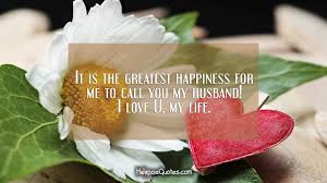 I love you the way birds love to fly, i love you the way waves love the sea, i love you the way honey is loved by the bee. It Is The Greatest Happiness For Me To Call You My Husband I Love U My Life Hoopoequotes