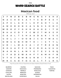 Word search puzzles can be. Mexican Food Word Search Online Word Game Printable Free