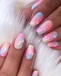 Pink glitter nails are in vogue, and have always been. The Best Unicorn Nail Art Design Ideas Tutorials Sparkly Acrylic Nails Unicorn Nail Art Mermaid Nails