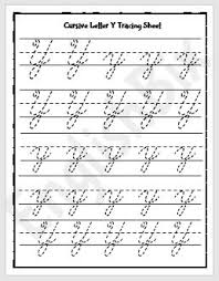 cursive letter y tracing worksheet englishbix